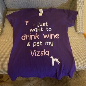 Cute Vizsla and Wine  T-Shirt